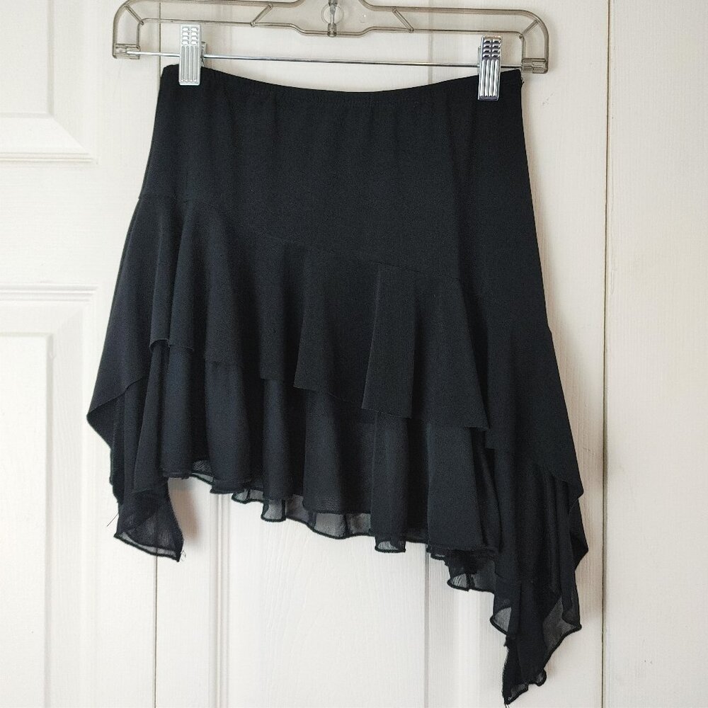 Teenie Weenie Asymetrical Black Ruffle Mini Skirt